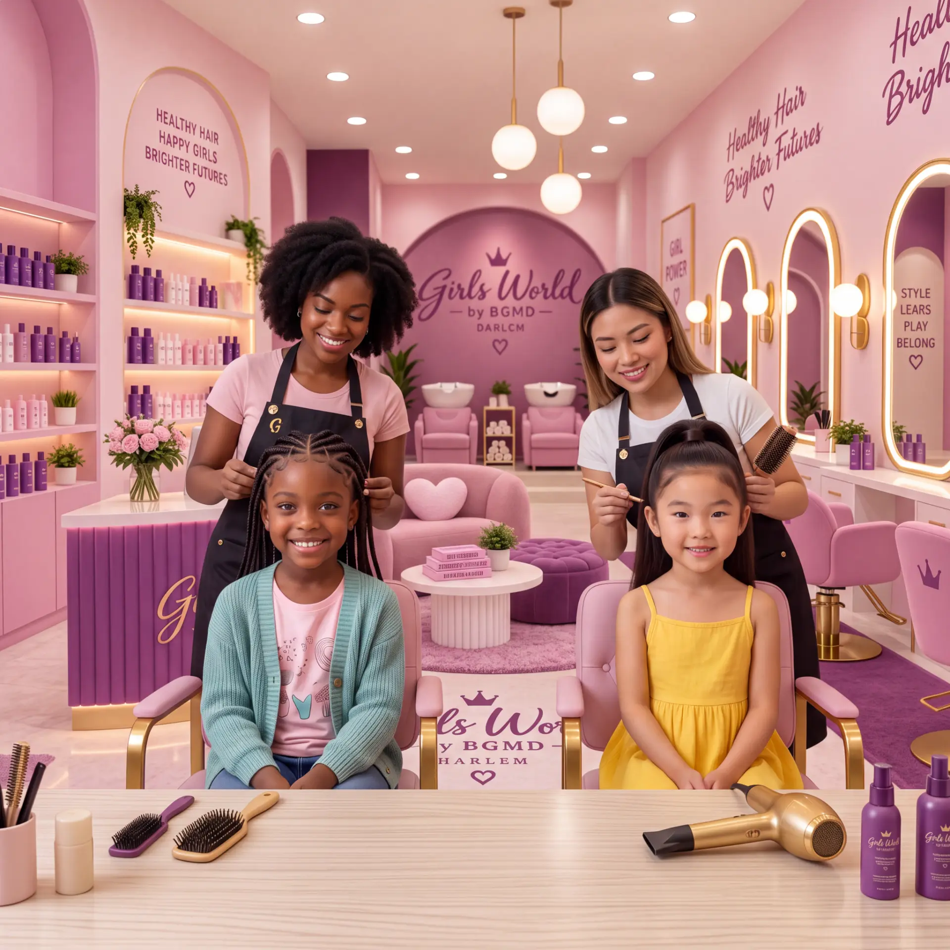 Girls World salon menu and hairstyles